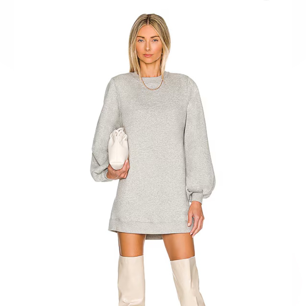 Lovers + Friends Light Gray Crewneck Sweater Dress